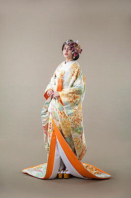豊川 豊田 ウエディングドレス フェアリーブライダル 着物・和装 色打掛（黄色）